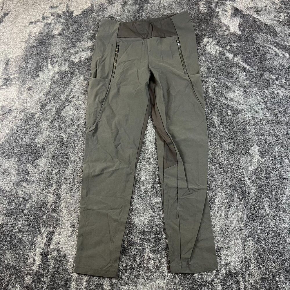 Athleta Headlands Hybrid Zipper Pocket Leggings Women's 6P Gray Nylon Athleisure